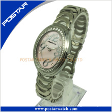 Reloj de cuarzo de moda con banda de acero inoxidable